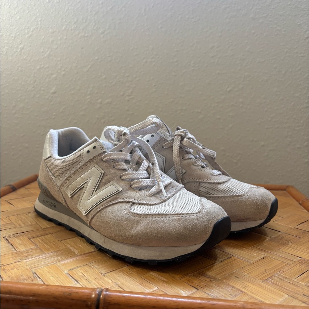 New Balance Light Tan Lace-Up Sneakers
